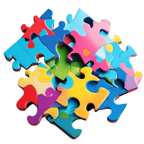 Puzzleteile, die das Team repräsentieren sollen