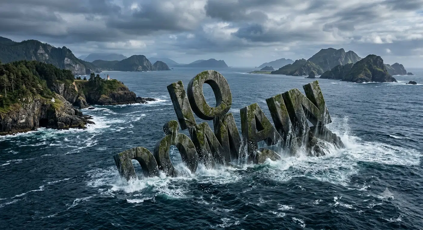 KI generiertes Bild über das io Dilemma. Ein io Schriftzug, der im Meer versinkt